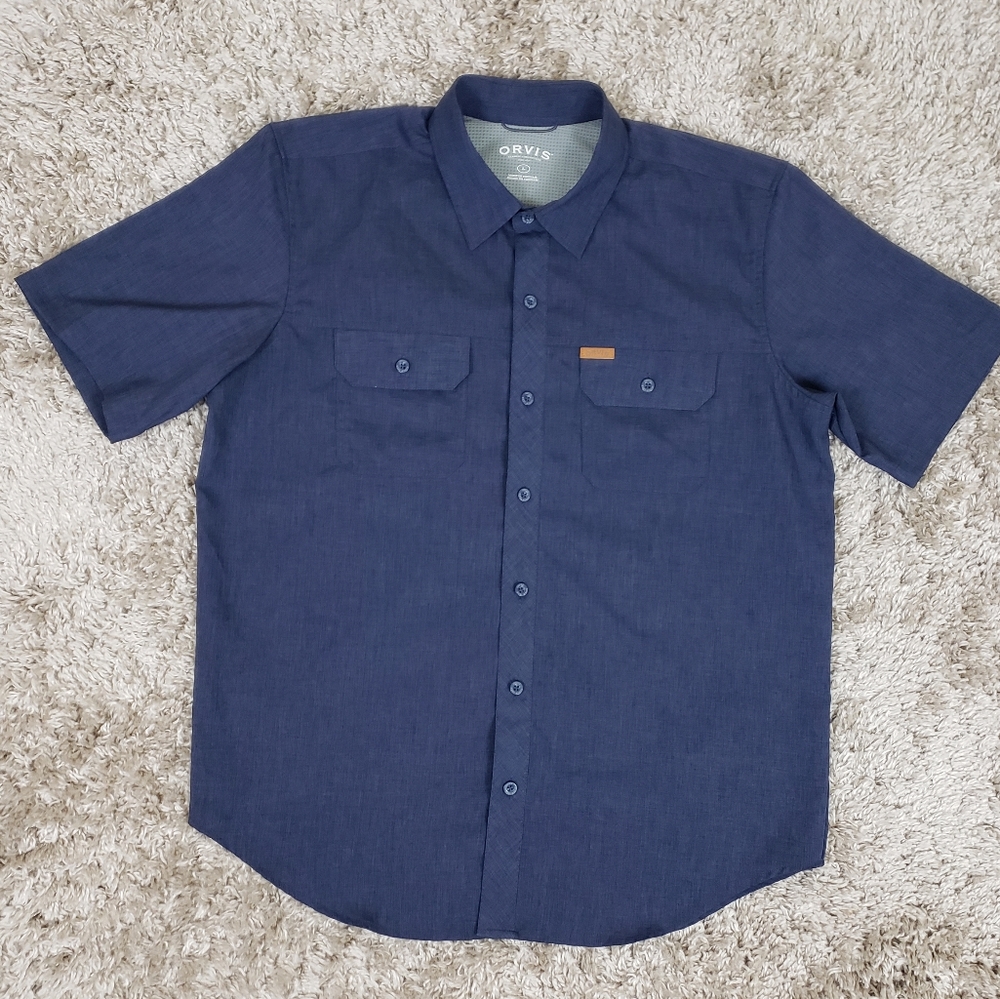 Mens Orvis Classic Collection Polyester Shirt Sz L